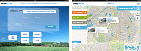 eparo Prototyp zur Immonet iPad-App